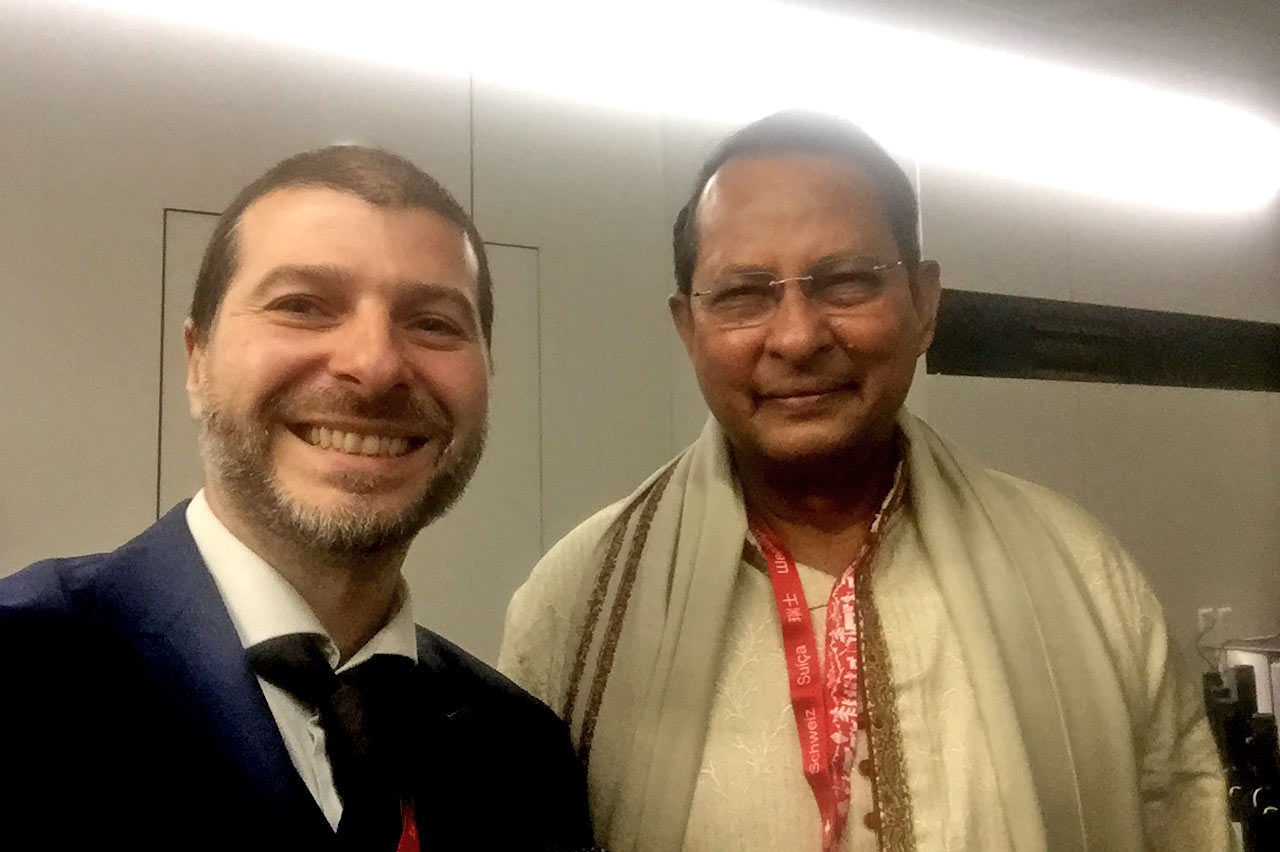 Plamen Russev with Hasanul Haq Inu, Minister of Information of Bangladesh, Geneva 2017