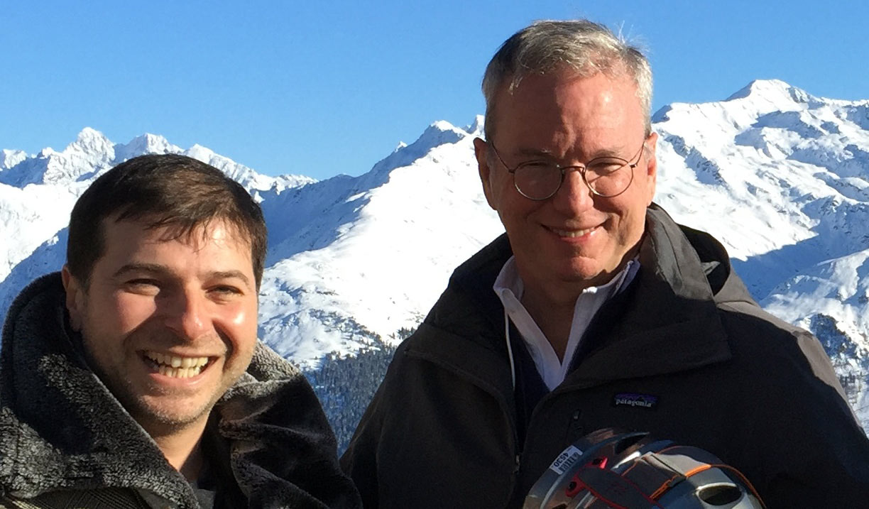 Plamen Russev with the Executive Chairman of Alphabet Eric Schmidt at the World Economic Forum in Davos