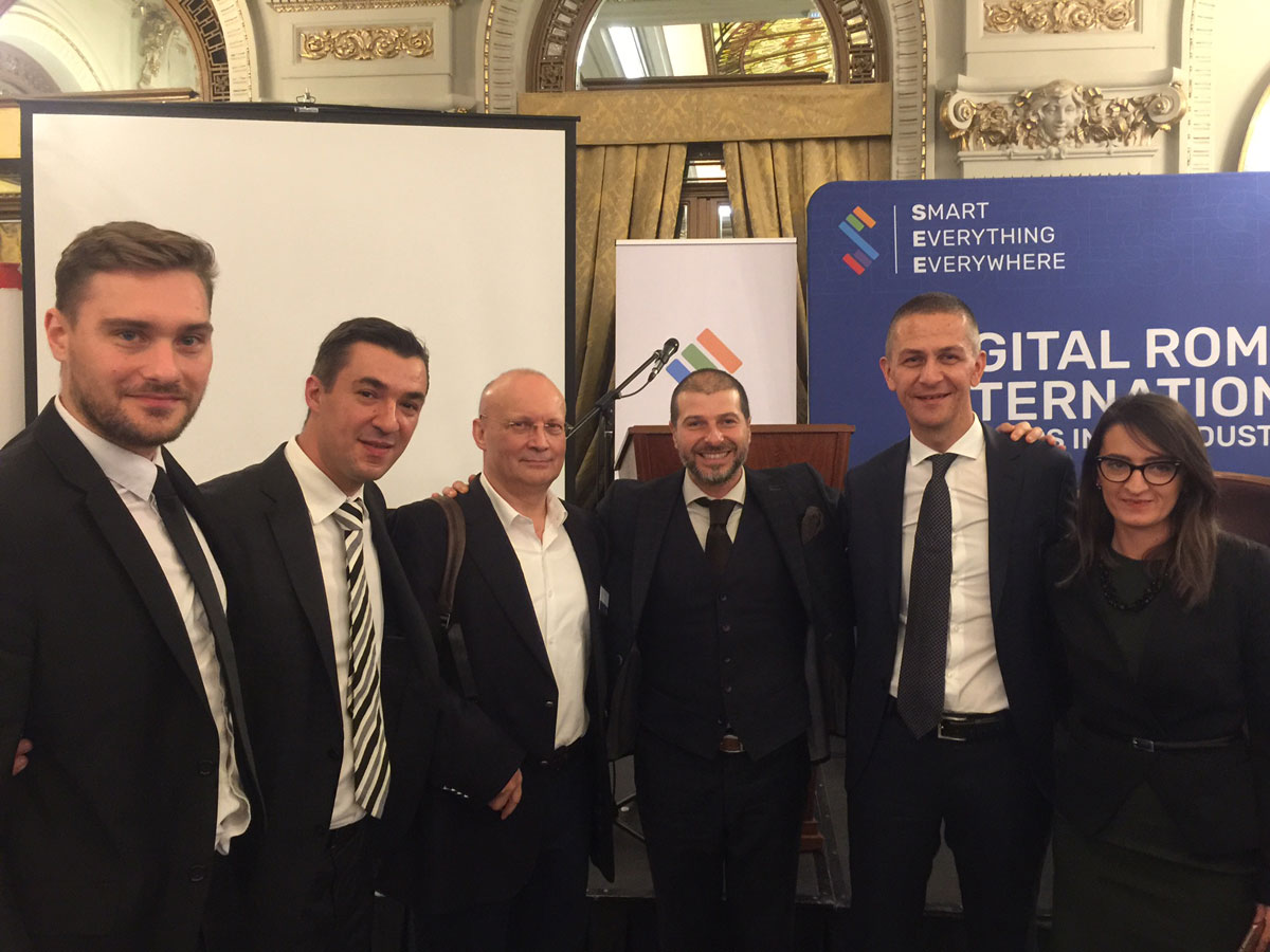 Plamen Russev with the founder of Bitdefender - Florin Talpeș, founder of eMag - Iulian Stanciu and the adviser of past Prime minster of Romania - Dan Nechita in Bucharest