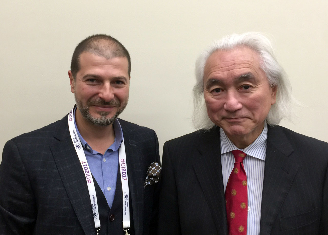 Plamen Russev with physicist, futurist, and popularizer of science Michio Kaku in Moscow