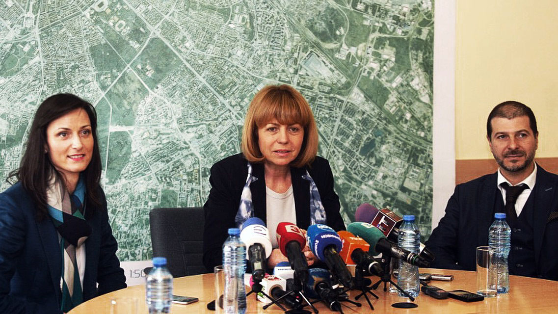 Plamen Russev at press conference announcing 'EU Digital and Innovation Week' 2018 together with EU Commissioner Digital Agenda and Society Mariya Gabriel, hosted by the Mayor of Sofia, Yordanka Fandakova
