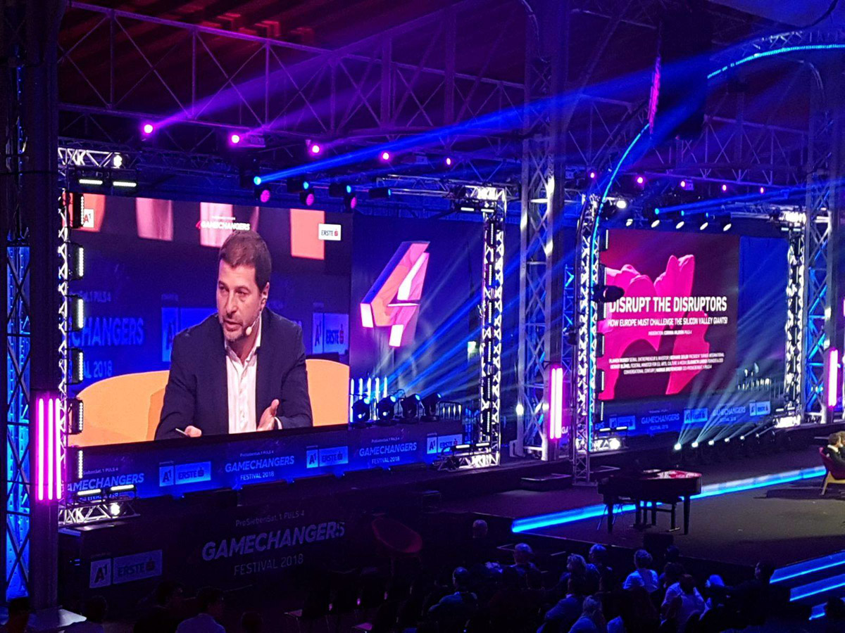Plamen Russev with Austrian Minister for EU, Arts, Culture and Media Gernot Blumel in discussion on the Future of Europe at 4Gamchangers festival