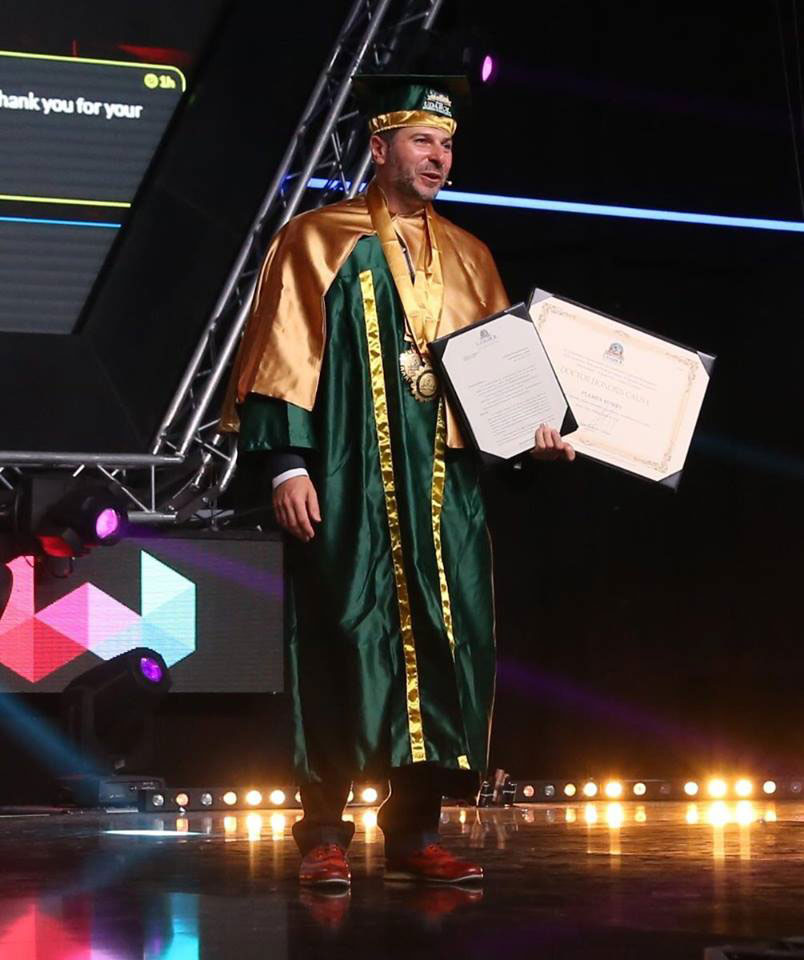 Plamen Russev at his second honorary Ph.D - the Doctor Honoris Causa of UDABOL one of Bolivia's largest universities.