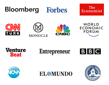 The Economist, Monocle, Bloomberg, CNBCe, Forbes, Venture Beat, Arabian Business, Al Jazeera, and CNN